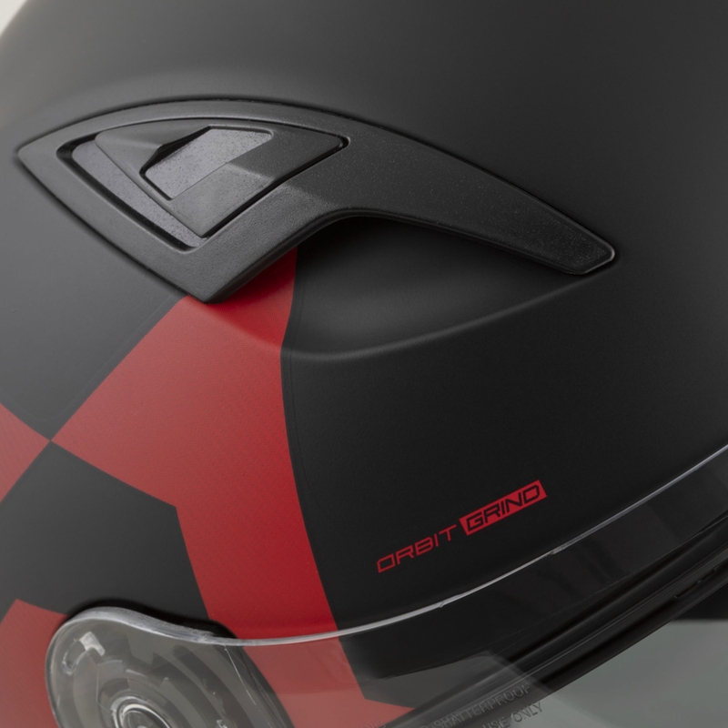 Kask motocyklowy integralny Cassida Orbit Grind matowo-czarno-czerwony
