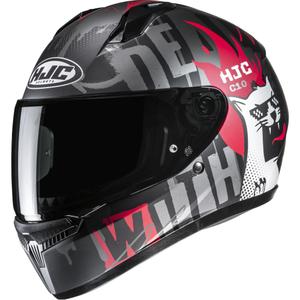 Kask motocyklowy integralny dziecięcy HJC C10 Fop MC1SF czarno-szaro-czerwony