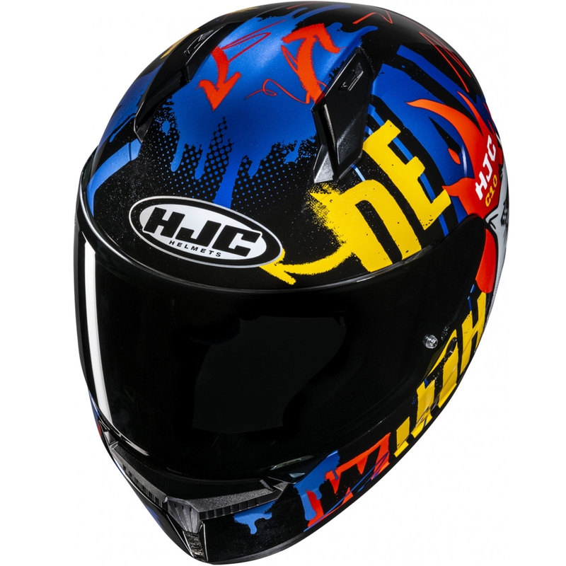 Kask motocyklowy integralny dziecięcy HJC C10 Fop MC23 czarno-niebiesko-czerwony