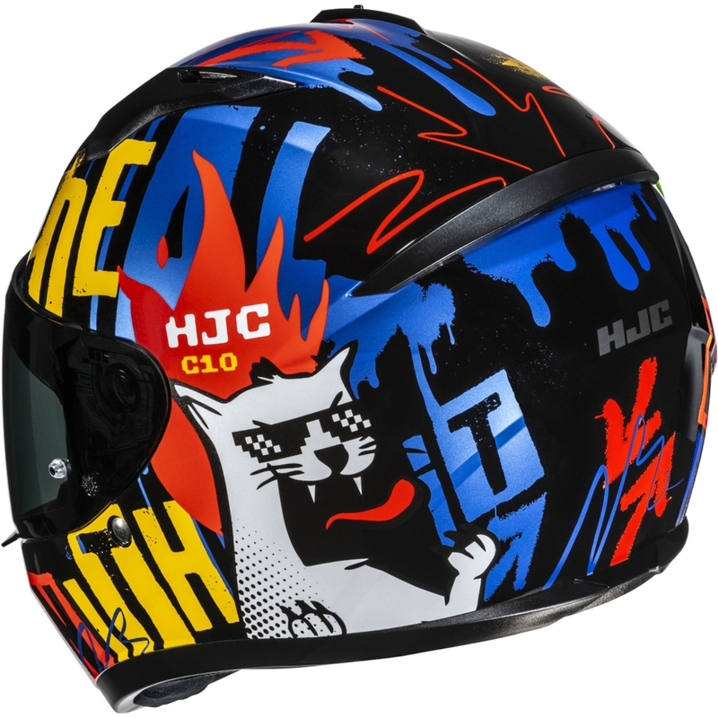 Kask motocyklowy integralny dziecięcy HJC C10 Fop MC23 czarno-niebiesko-czerwony