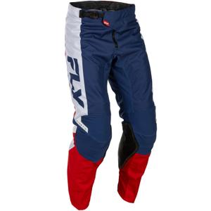 Spodnie motocrossowe FLY Racing - USA Kinetic czerwono-biało-niebieskie