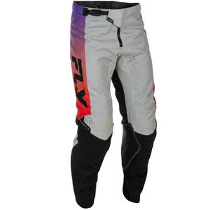Spodnie motocrossowe FLY Racing - USA Kinetic szaro-czerwono-fioletowo-czarne