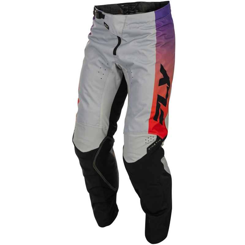 Spodnie motocrossowe FLY Racing - USA Kinetic szaro-czerwono-fioletowo-czarne