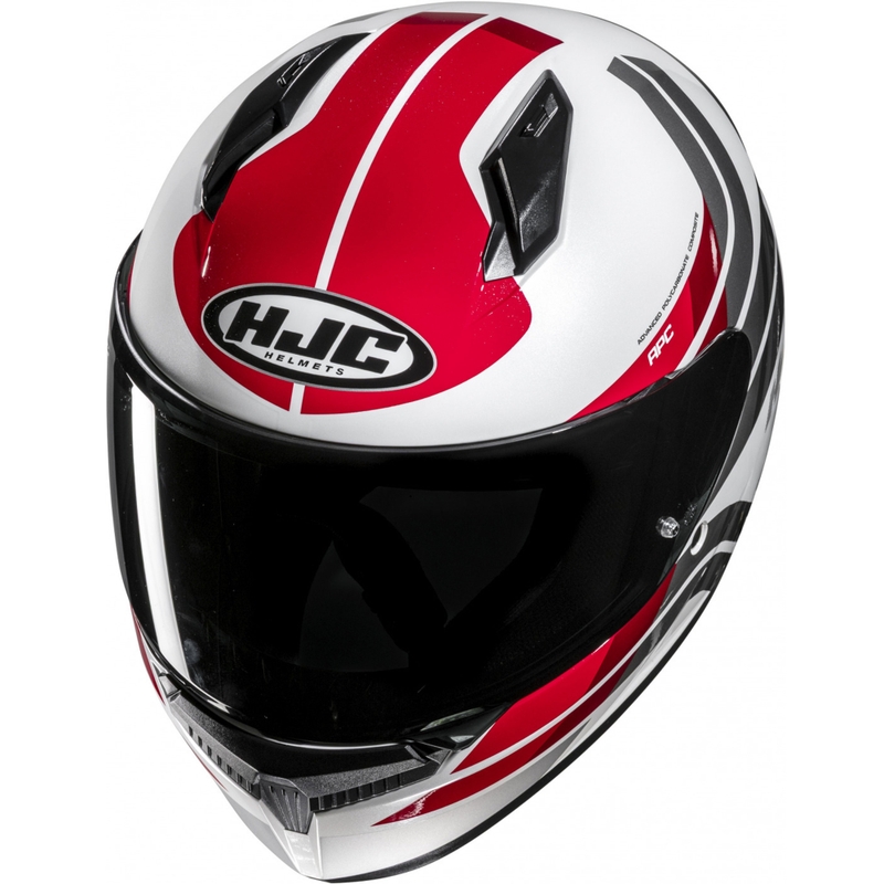 Kask motocyklowy integralny HJC C10 Hiper MC1 biało-szaro-czerwony