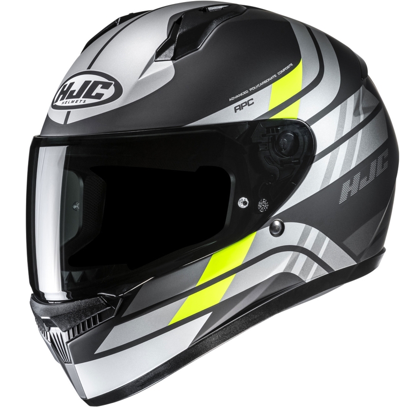 Kask motocyklowy integralny HJC C10 Hiper MC3HSF czarno-srebrno-żółty
