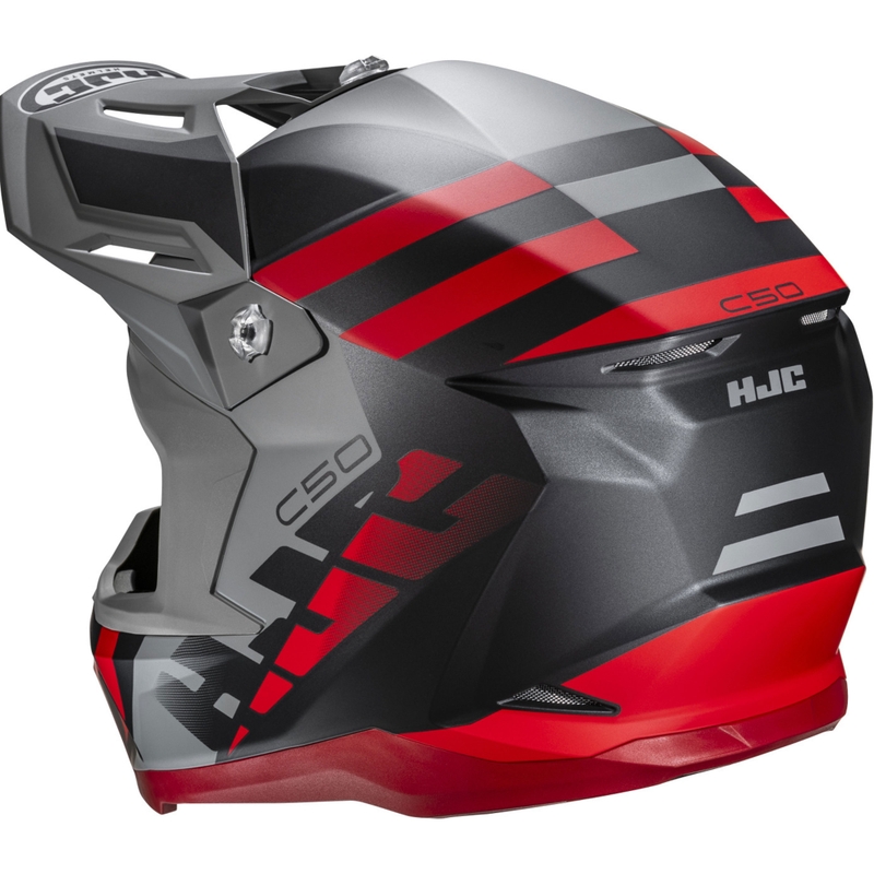 Kask motocrossowy HJC C50 Mirage MC1SF czarno-szaro-czerwony