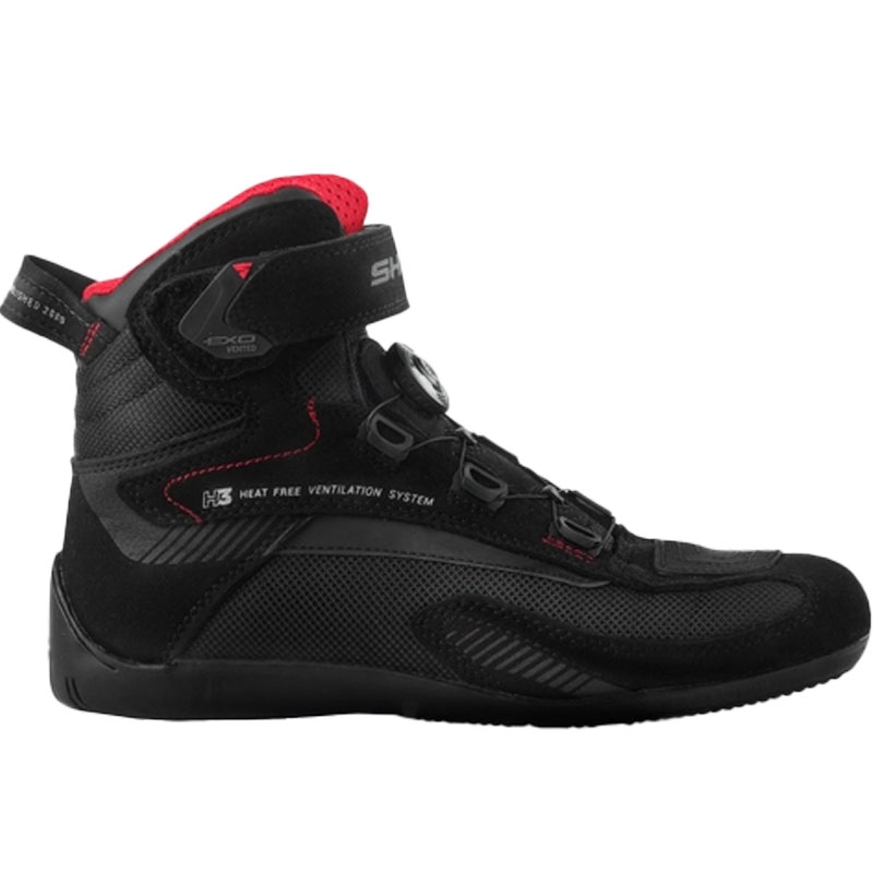 Damskie buty motocyklowe Shima Exo Vented czarno-szaro-czerwone