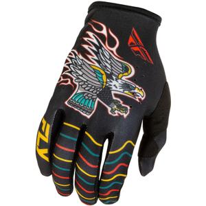 Rękawice motocrossowe FLY Racing - USA Lite Americana czarno-czerwono-złote