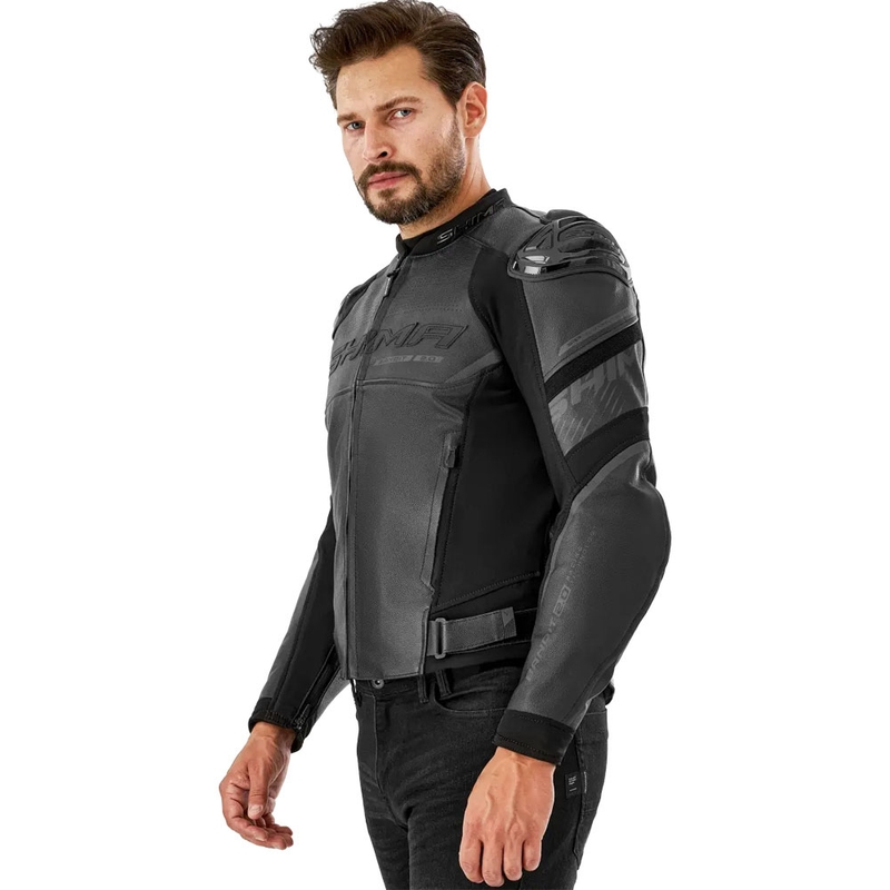 Kurtka motocyklowa skórzana Shima Bandit 2.0 czarno-czarna