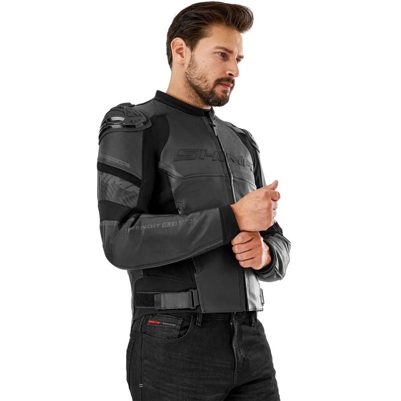 Kurtka motocyklowa skórzana Shima Bandit 2.0 czarno-czarna