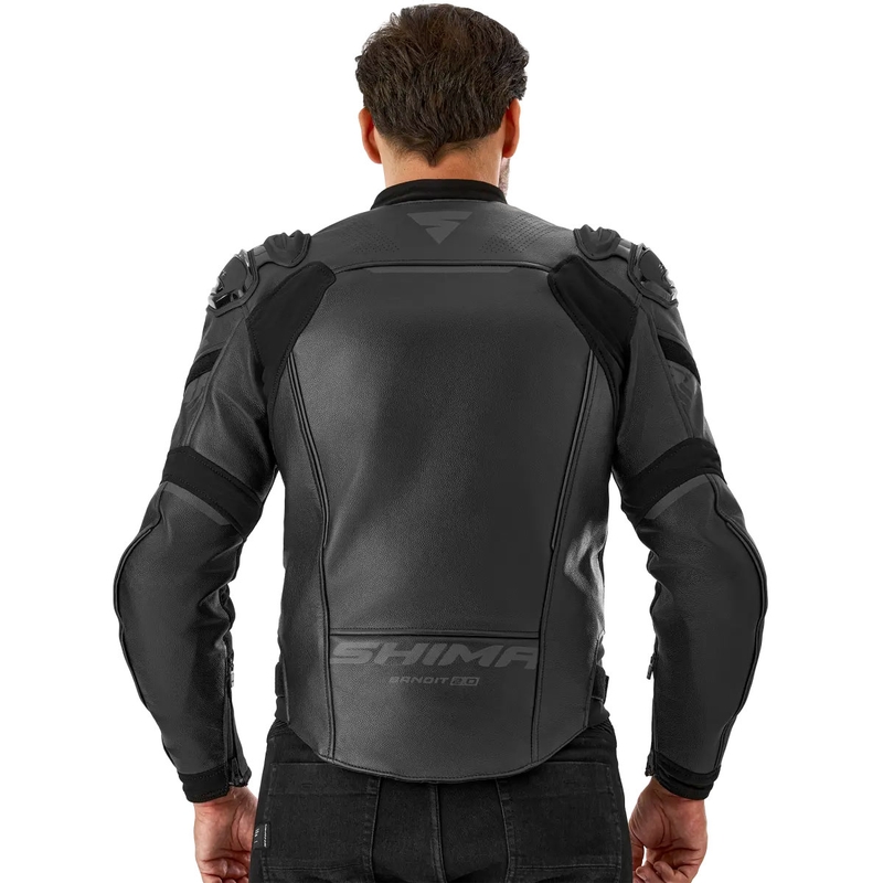 Kurtka motocyklowa skórzana Shima Bandit 2.0 czarno-czarna