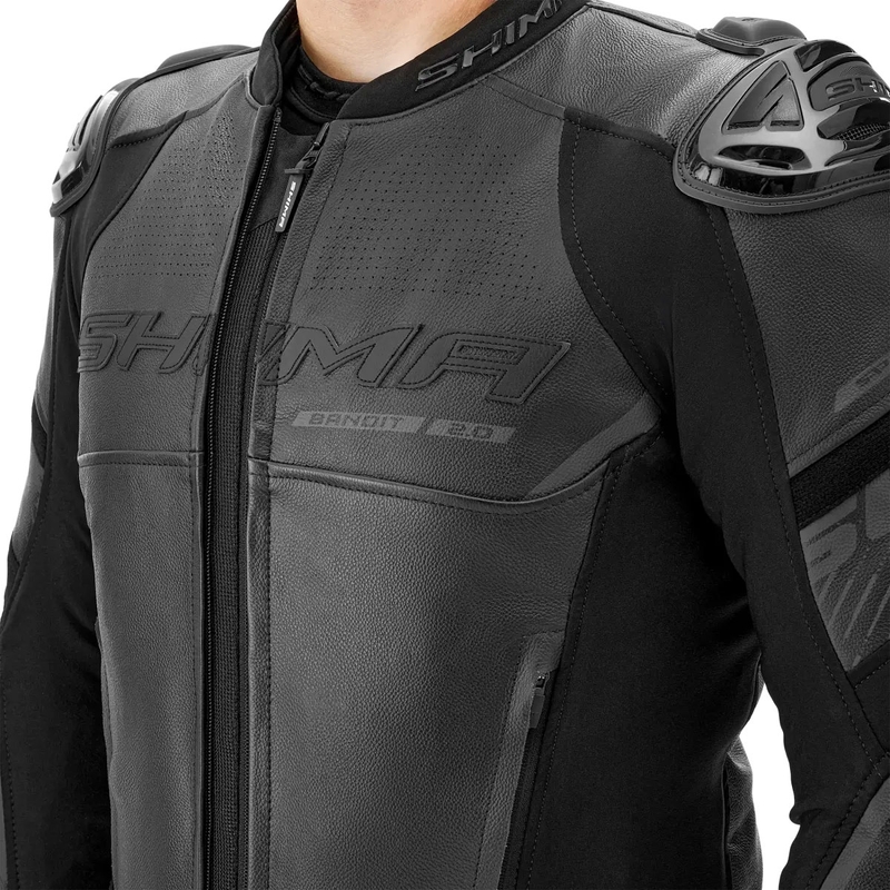 Kurtka motocyklowa skórzana Shima Bandit 2.0 czarno-czarna