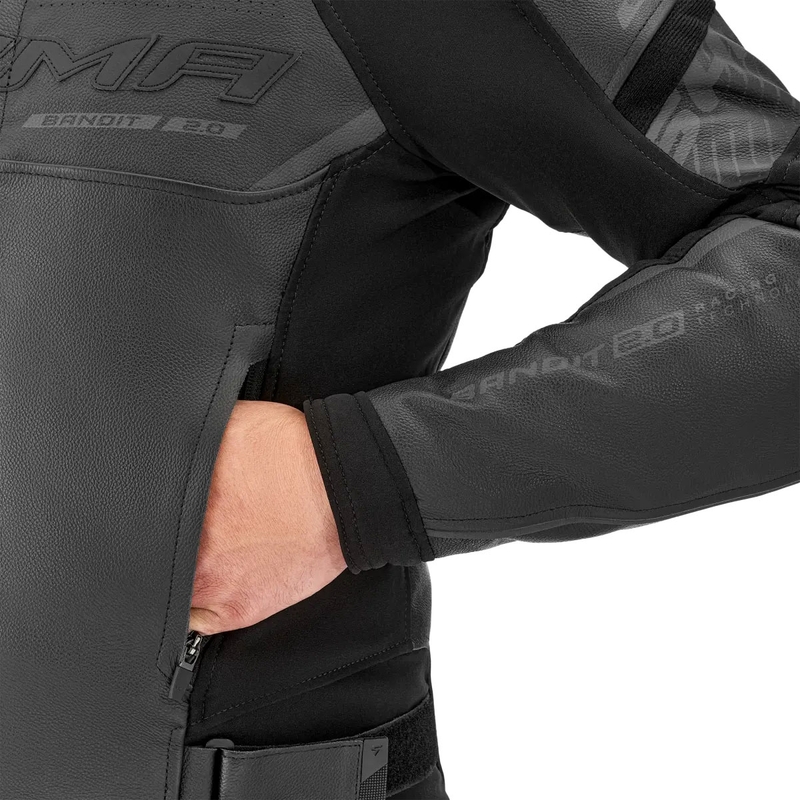 Kurtka motocyklowa skórzana Shima Bandit 2.0 czarno-czarna