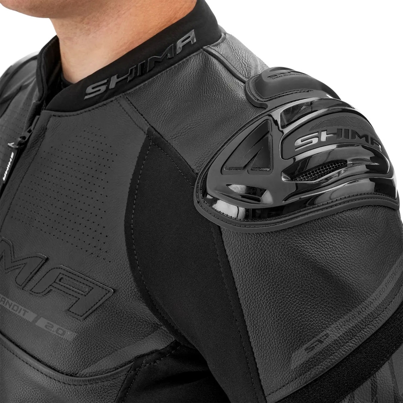 Kurtka motocyklowa skórzana Shima Bandit 2.0 czarno-czarna