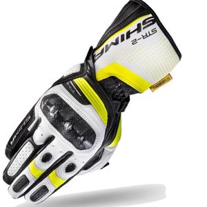 Rękawice motocyklowe Shima STR-2 czarno-biało-fluo żółte