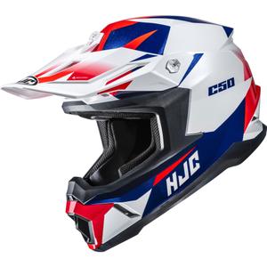 Kask motocrossowy HJC C50 Slide MC21 biało-niebiesko-czerwony