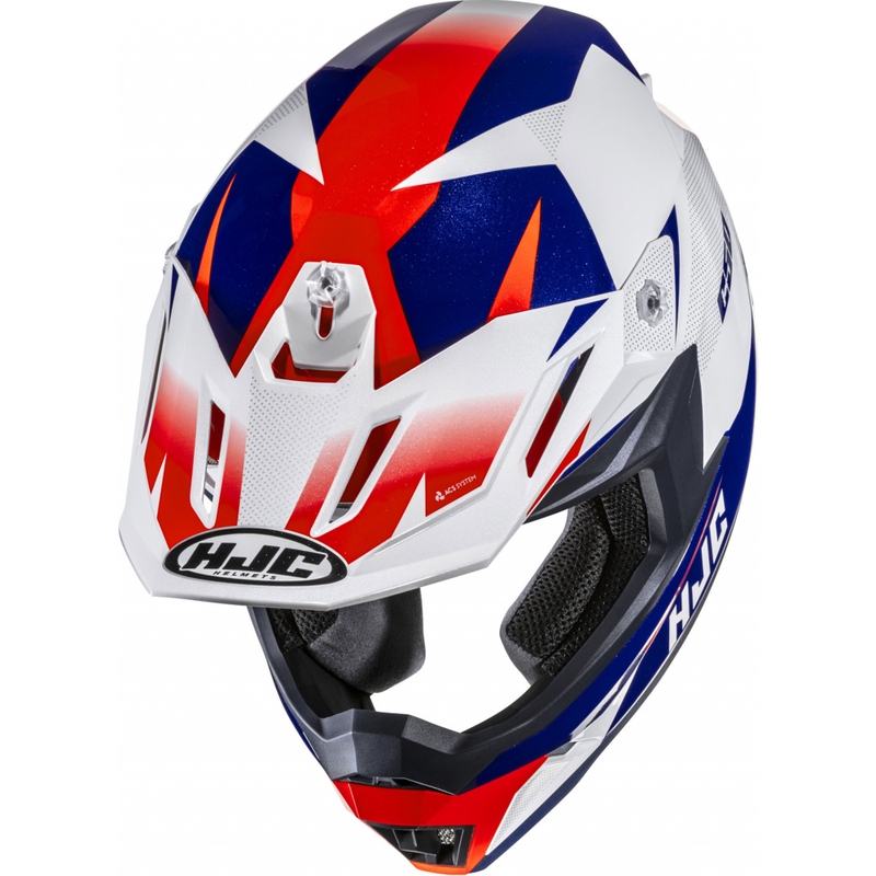 Kask motocrossowy HJC C50 Slide MC21 biało-niebiesko-czerwony