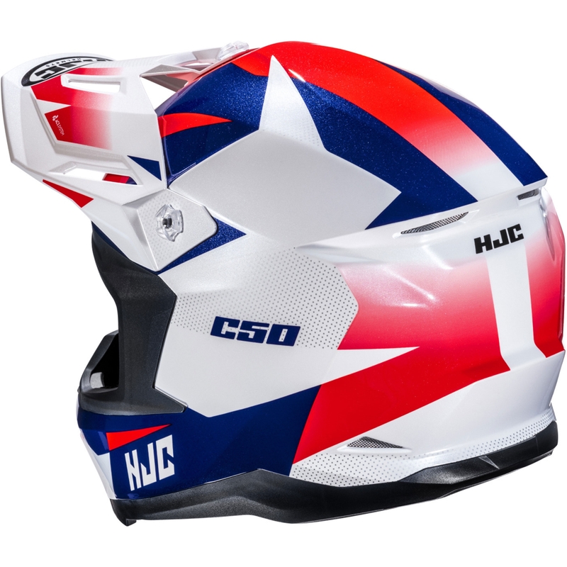Kask motocrossowy HJC C50 Slide MC21 biało-niebiesko-czerwony