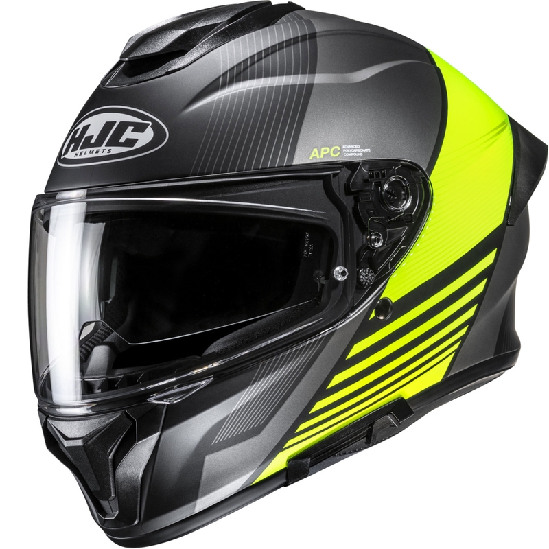 Kask motocyklowy integralny HJC C71 Morix MC3HSF czarno-szaro-fluo-żółty