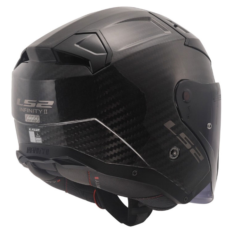 Kask motocyklowy otwarty LS2 OF603 Infinity II Carbon-06 czarny połysk
