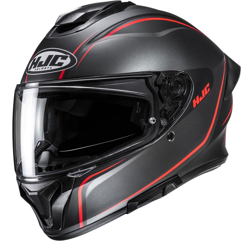 Kask motocyklowy integralny HJC C71 Quez MC1SF czarno-czerwony