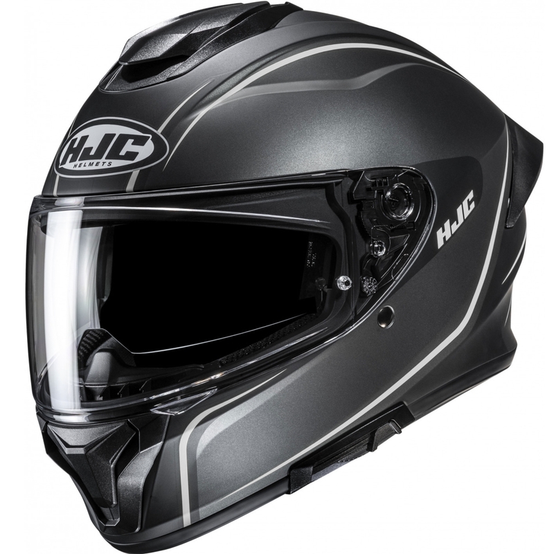 Kask motocyklowy integralny HJC C71 Quez czarno-srebrny
