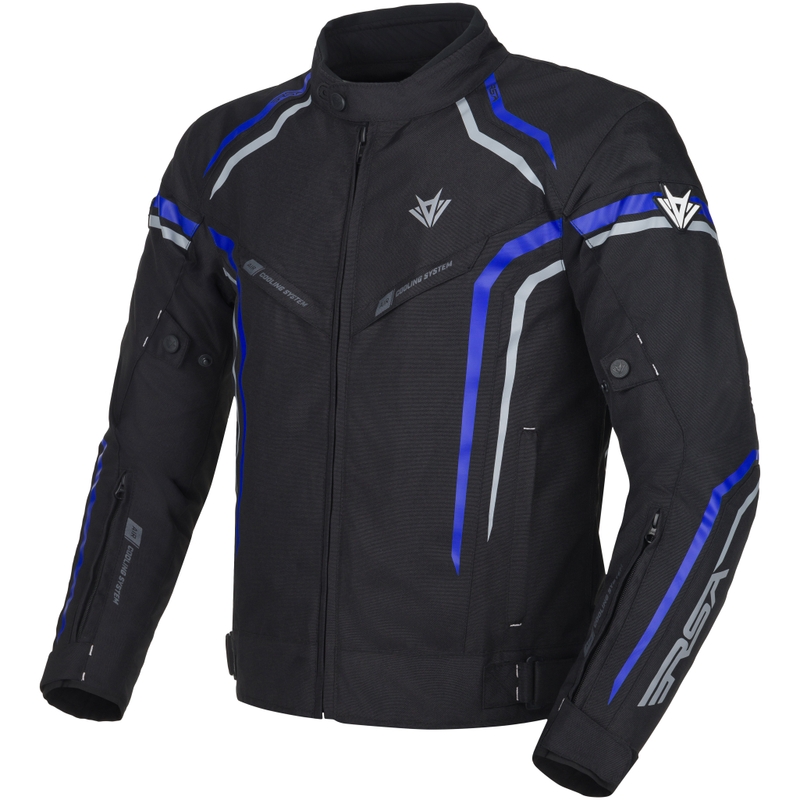Kurtka motocyklowa RSA Compact 2 czarno-szaro-niebieska
