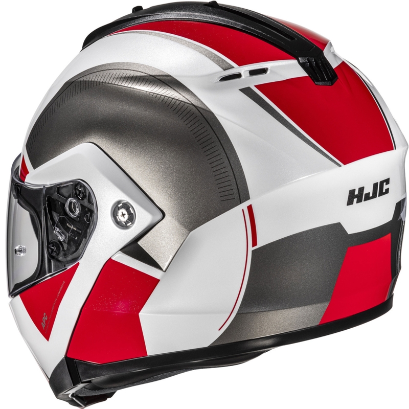 Kask motocyklowy typu flip-up HJC C91N Jyn MC1 czarno-biało-czerwony