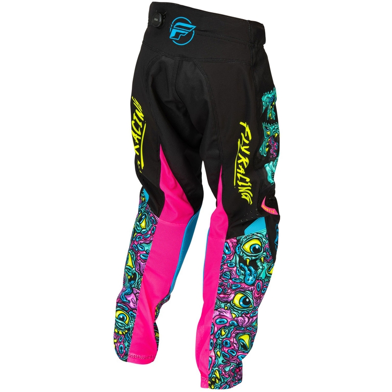 Dziecięce spodnie motocrossowe FLY Racing - USA Kinetic Mutant czarno-wielokolorowe