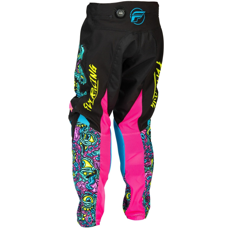Dziecięce spodnie motocrossowe FLY Racing - USA Kinetic Mutant czarno-wielokolorowe
