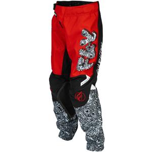 Dziecięce spodnie motocrossowe FLY Racing - USA Kinetic Mutant czerwono-biało-czarne