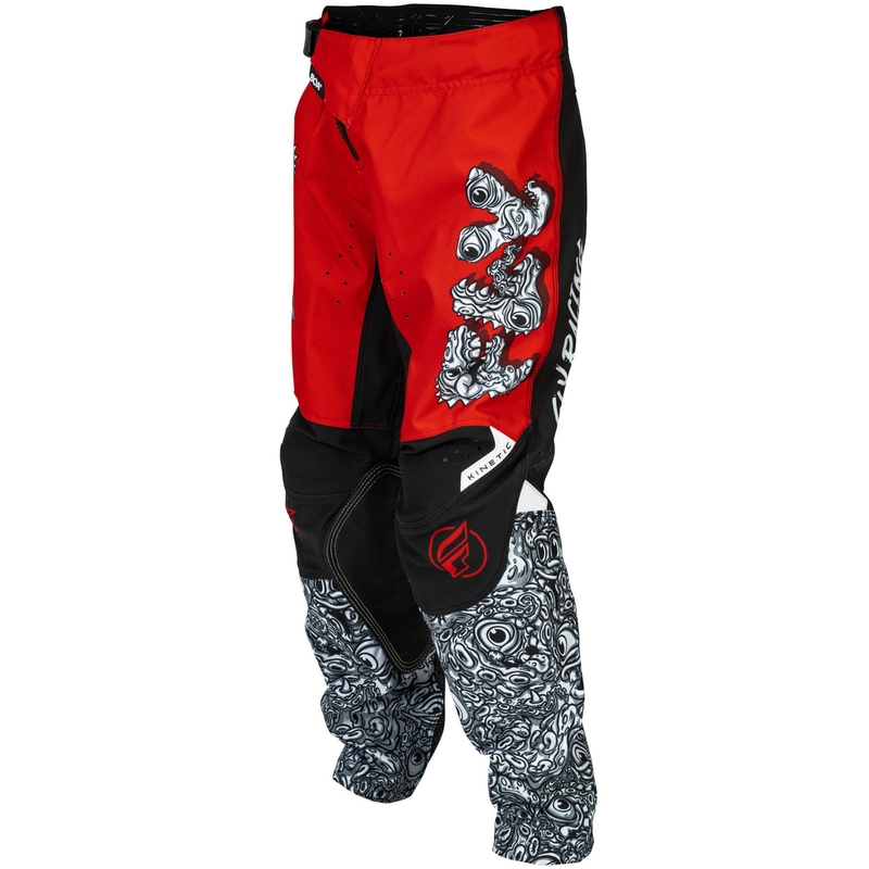 Dziecięce spodnie motocrossowe FLY Racing - USA Kinetic Mutant czerwono-biało-czarne