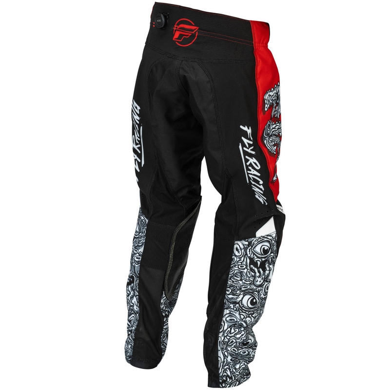 Dziecięce spodnie motocrossowe FLY Racing - USA Kinetic Mutant czerwono-biało-czarne