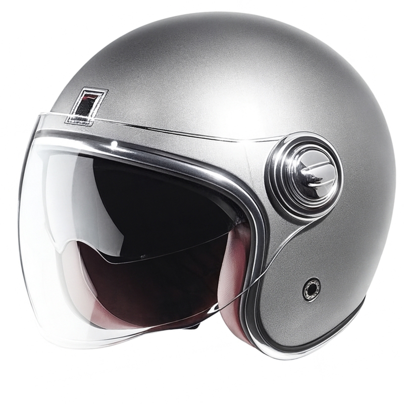 Kask Otwarty NOX PREMIUM Heritage Srebrny Matowy Wyprzedaż