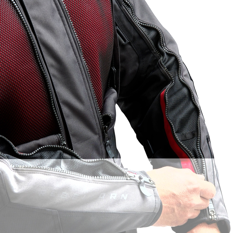 Kurtka motocyklowa Rebelhorn Cubby V czarno-antracytowo-czerwona