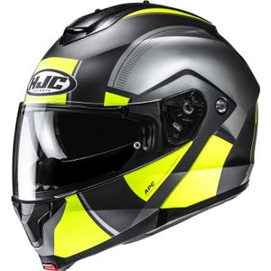 Kask motocyklowy typu flip-up HJC C91N Jyn MC3HSF czarno-szaro-fluo żółty