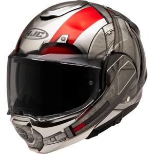 Kask motocyklowy HJC F100 Ant-Man Marvel MC1 z klapką szaro-czerwony