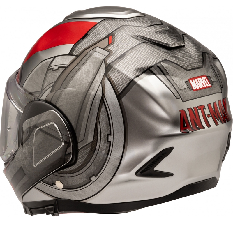 Kask motocyklowy HJC F100 Ant-Man Marvel MC1 z klapką szaro-czerwony