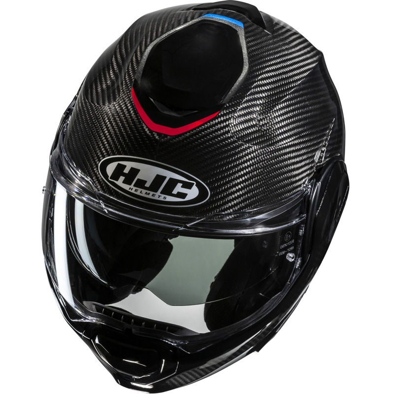 Kask motocyklowy typu flip-up HJC F100 Carbon Stan MC21 czarno-niebiesko-czerwony