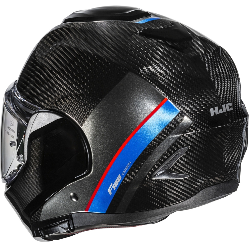 Kask motocyklowy typu flip-up HJC F100 Carbon Stan MC21 czarno-niebiesko-czerwony