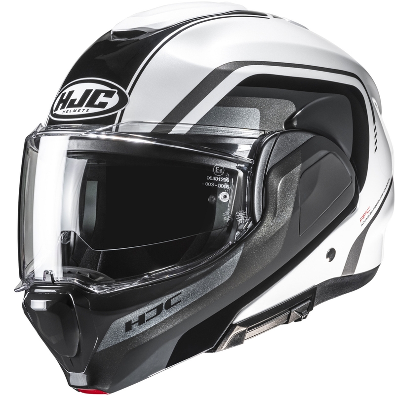Kask motocyklowy typu flip-up HJC F100 Reff MC1 czarno-biały