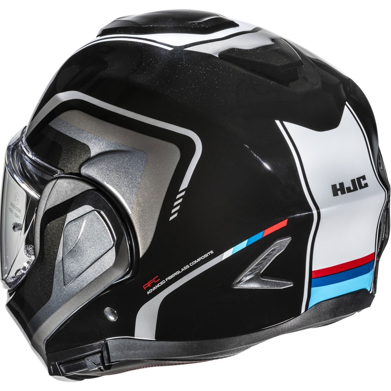 Kask motocyklowy typu flip-up HJC F100 Reff MC21 czarno-srebrno-biały