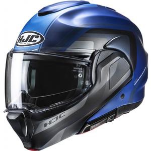 Kask motocyklowy typu flip-up HJC F100 Reff MC2SF niebiesko-szary