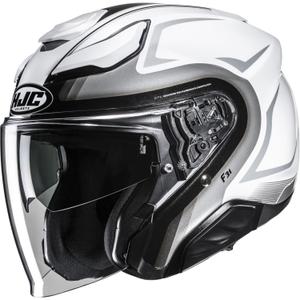 Kask motocyklowy otwarty HJC F31 Bask MC10 biało-srebrny