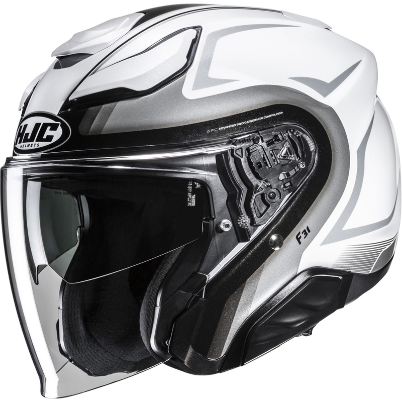 Kask motocyklowy otwarty HJC F31 Bask MC10 biało-srebrny
