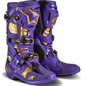 Buty motocyklowe Alpinestars Tech 10 Limited Edition Champ w kolorze fioletowo-złotym