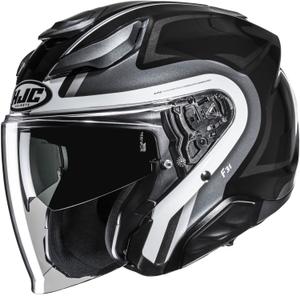 Kask motocyklowy otwarty HJC F31 Bask MC5 czarno-srebrno-biały