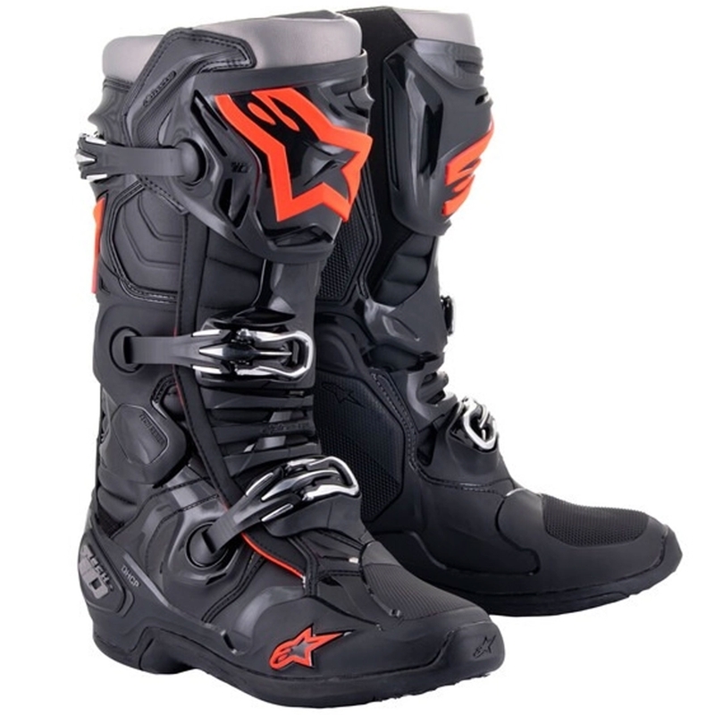 Buty motocyklowe Alpinestars Tech 10 czarno-fluo czerwono-szare