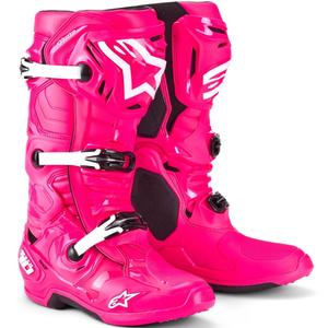 Buty motocyklowe Alpinestars Tech 10 różowo-czarno-białe