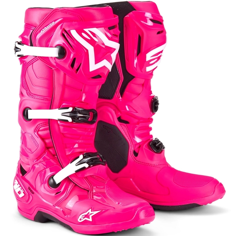 Buty motocyklowe Alpinestars Tech 10 różowo-czarno-białe